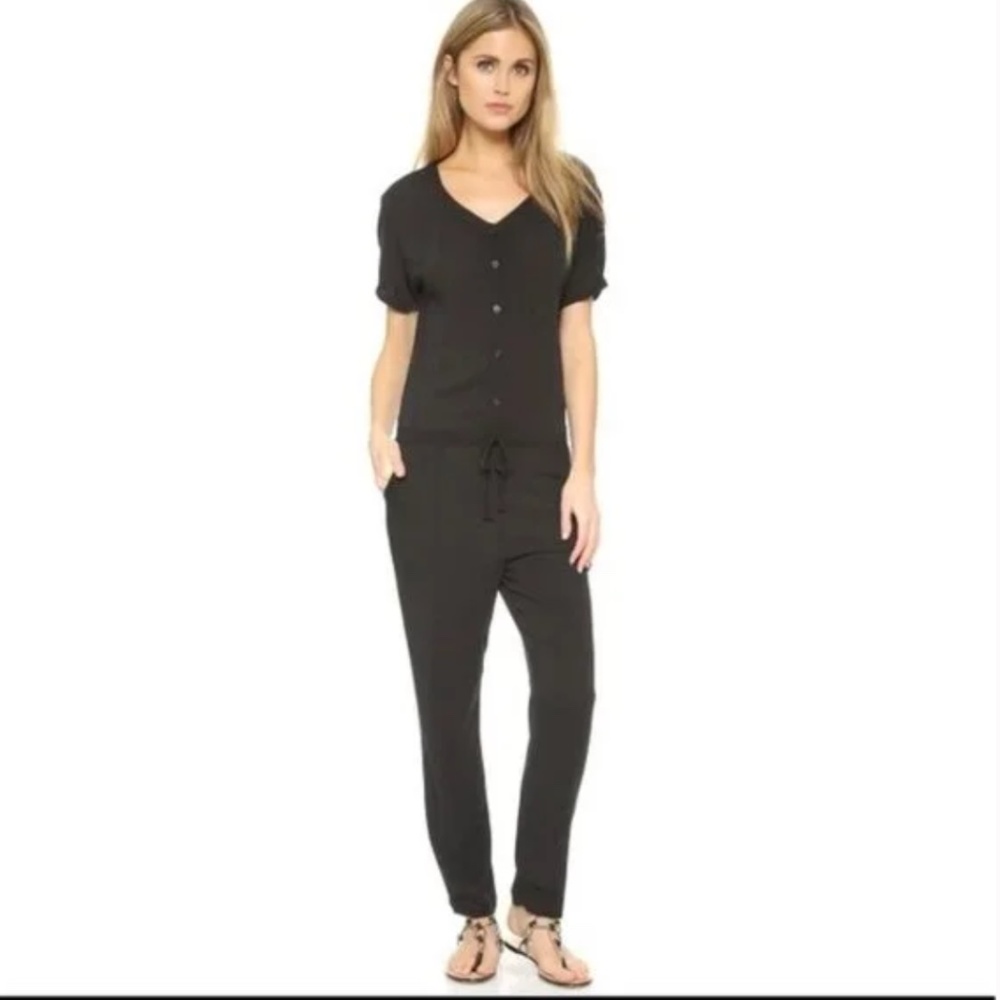 Wildfox black crepe romper jumpsuit pantsuit, size Small
